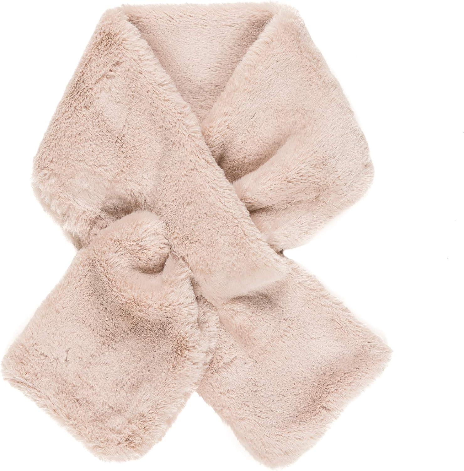 imageFur Collar Scarf for Women Faux Fur Scarves Neck Shrug for Fall Winter Coat DressLugo Collection 1  Beige