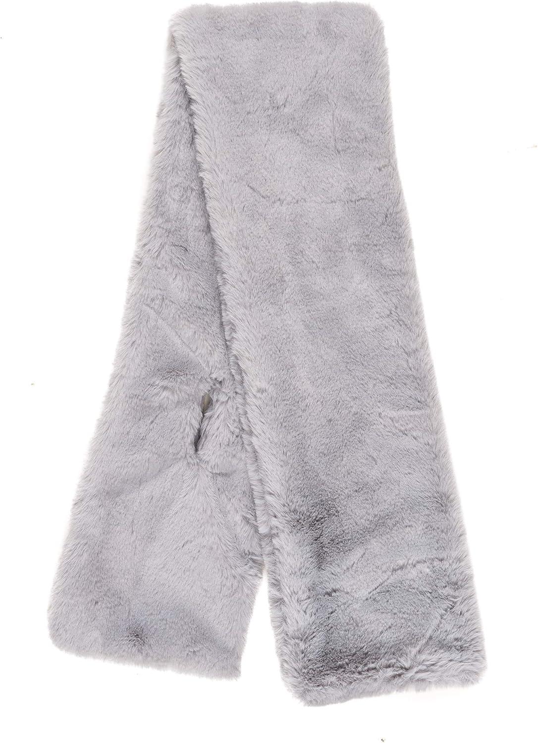 imageFur Collar Scarf for Women Faux Fur Scarves Neck Shrug for Fall Winter Coat DressLugo Collection 1  Gray