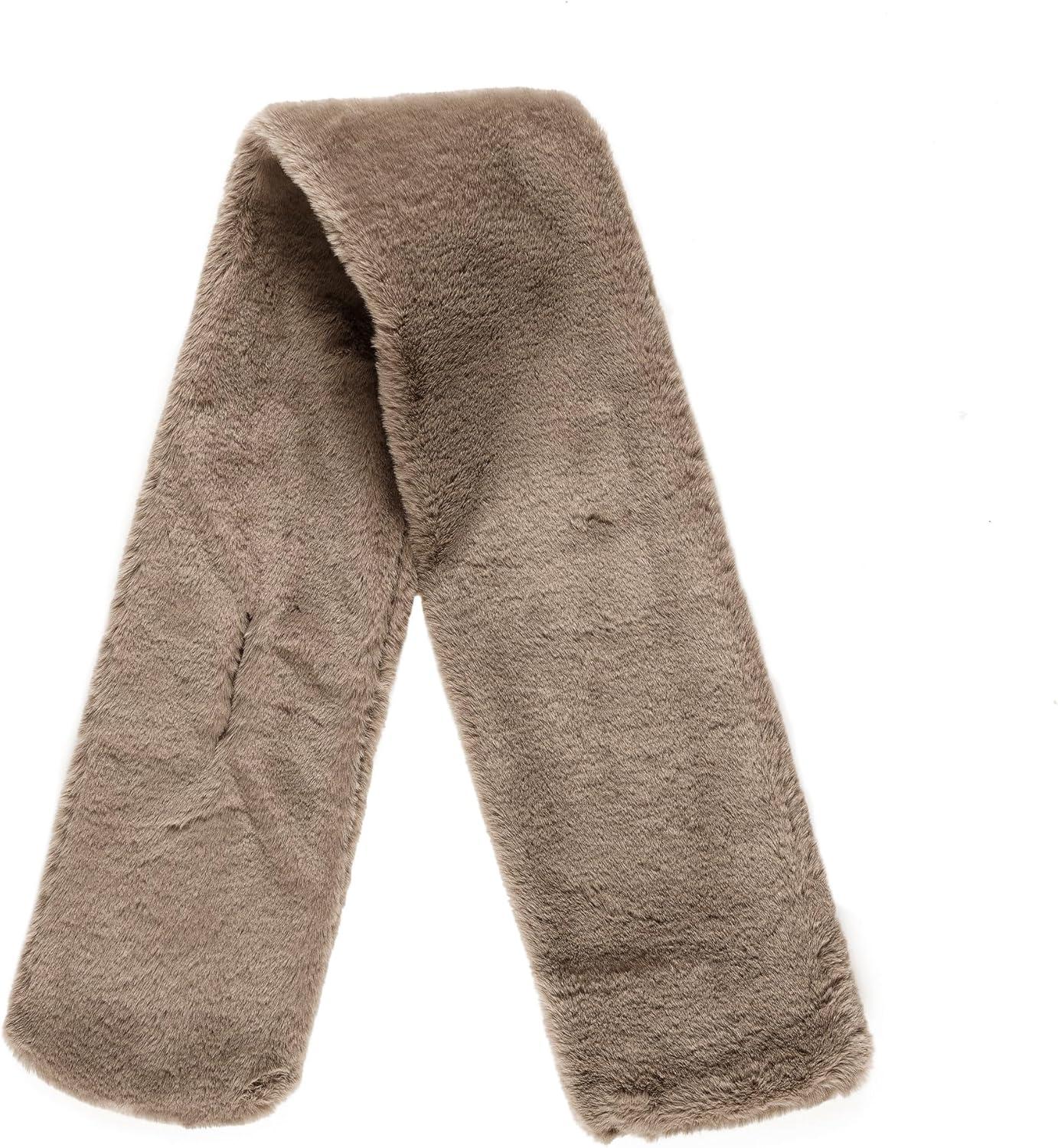 imageFur Collar Scarf for Women Faux Fur Scarves Neck Shrug for Fall Winter Coat DressLugo Collection 10 Khaki