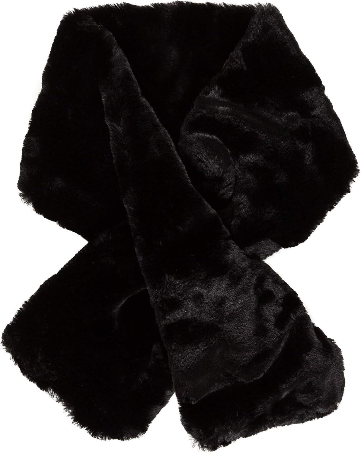 imageFur Collar Scarf for Women Faux Fur Scarves Neck Shrug for Fall Winter Coat DressLugo Collection 5 Black