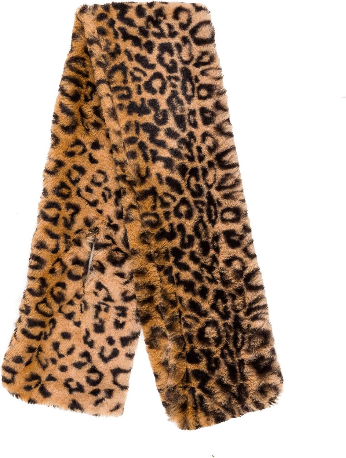imageFur Collar Scarf for Women Faux Fur Scarves Neck Shrug for Fall Winter Coat DressLugo Collection 6  Leopard
