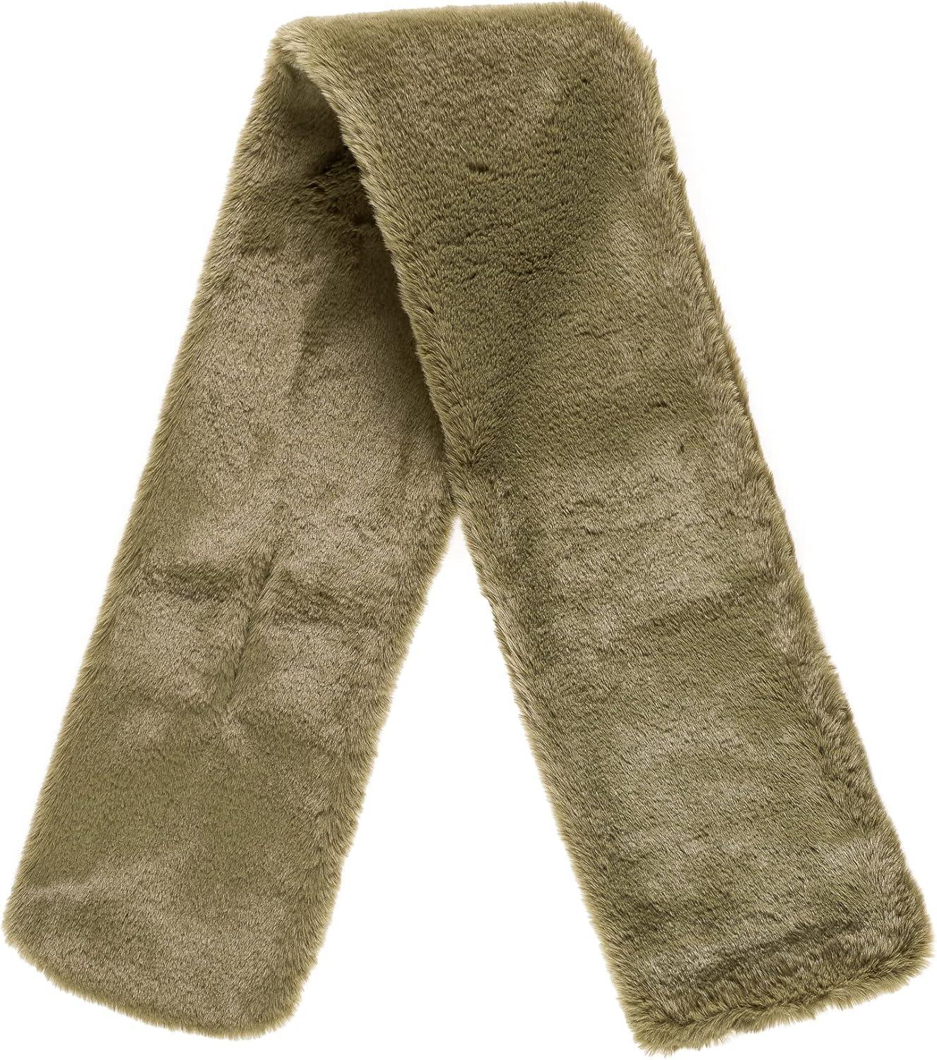 imageFur Collar Scarf for Women Faux Fur Scarves Neck Shrug for Fall Winter Coat DressLugo Collection 8 Army Green