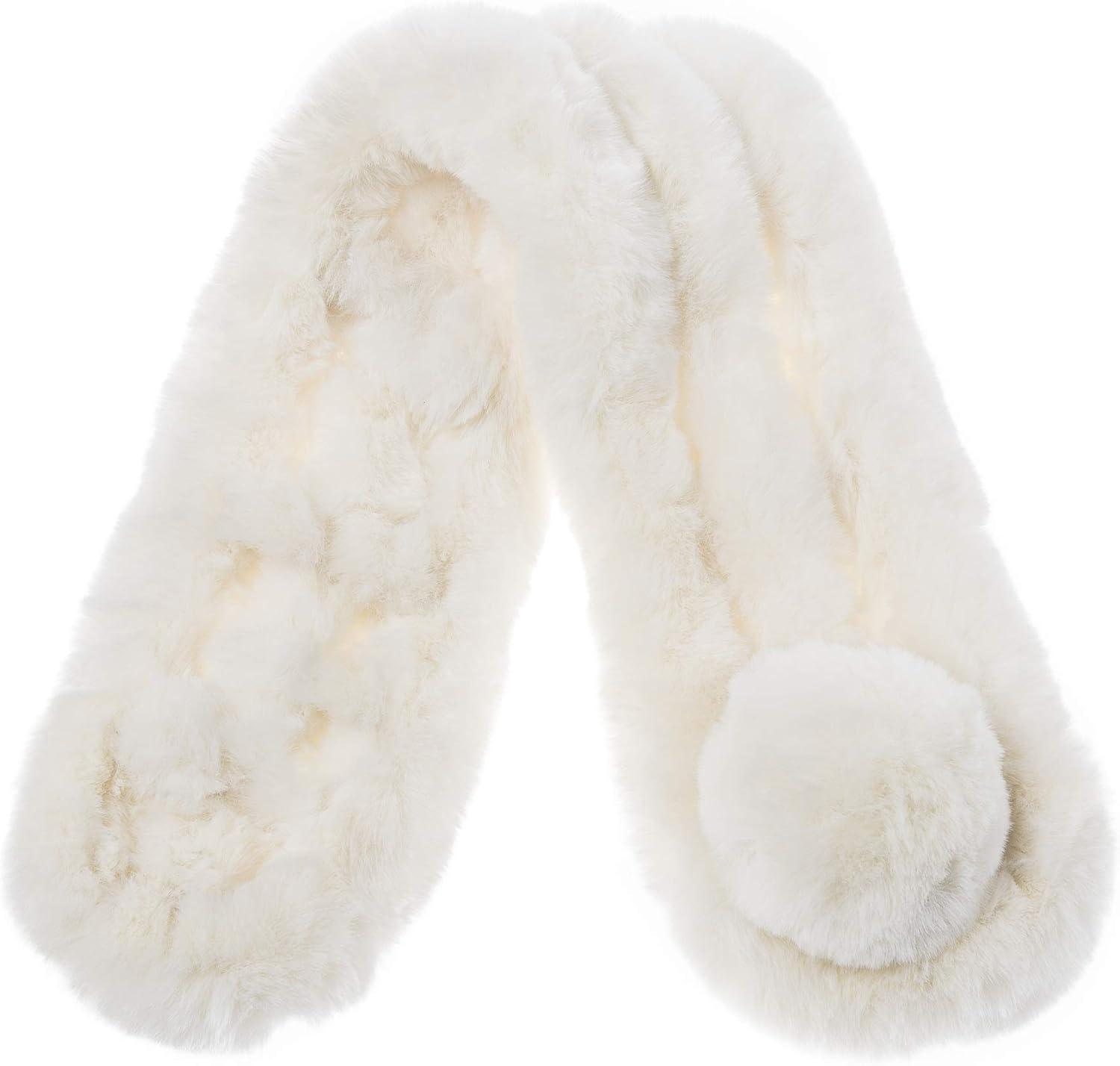 imageFur Collar Scarf for Women Faux Fur Scarves Neck Shrug for Spring Fall Winter Coat DressPontevedra Collection 1  Off White