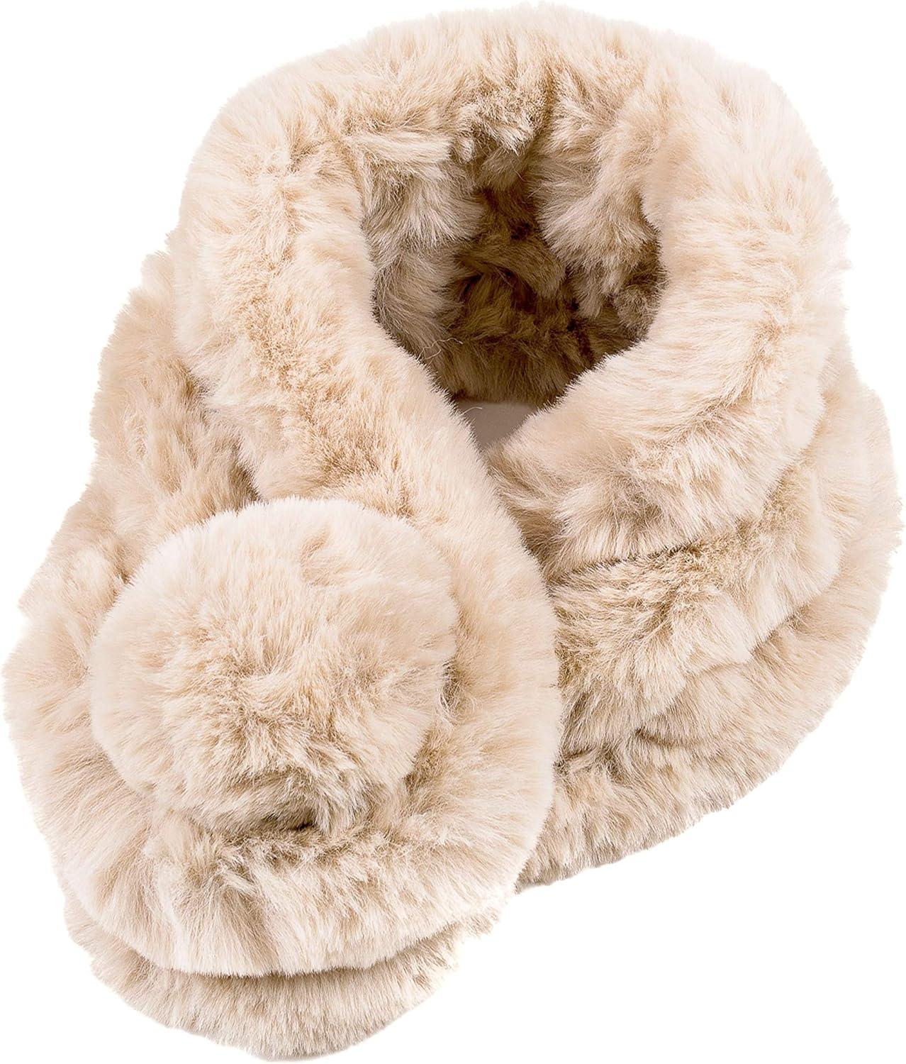 imageFur Collar Scarf for Women Faux Fur Scarves Neck Shrug for Spring Fall Winter Coat DressPontevedra Collection 2  Beige