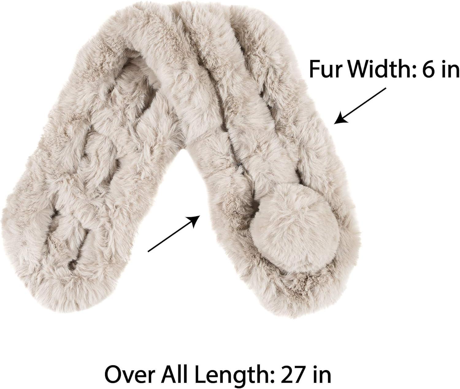 imageFur Collar Scarf for Women Faux Fur Scarves Neck Shrug for Spring Fall Winter Coat DressPontevedra Collection 3  Light Gray