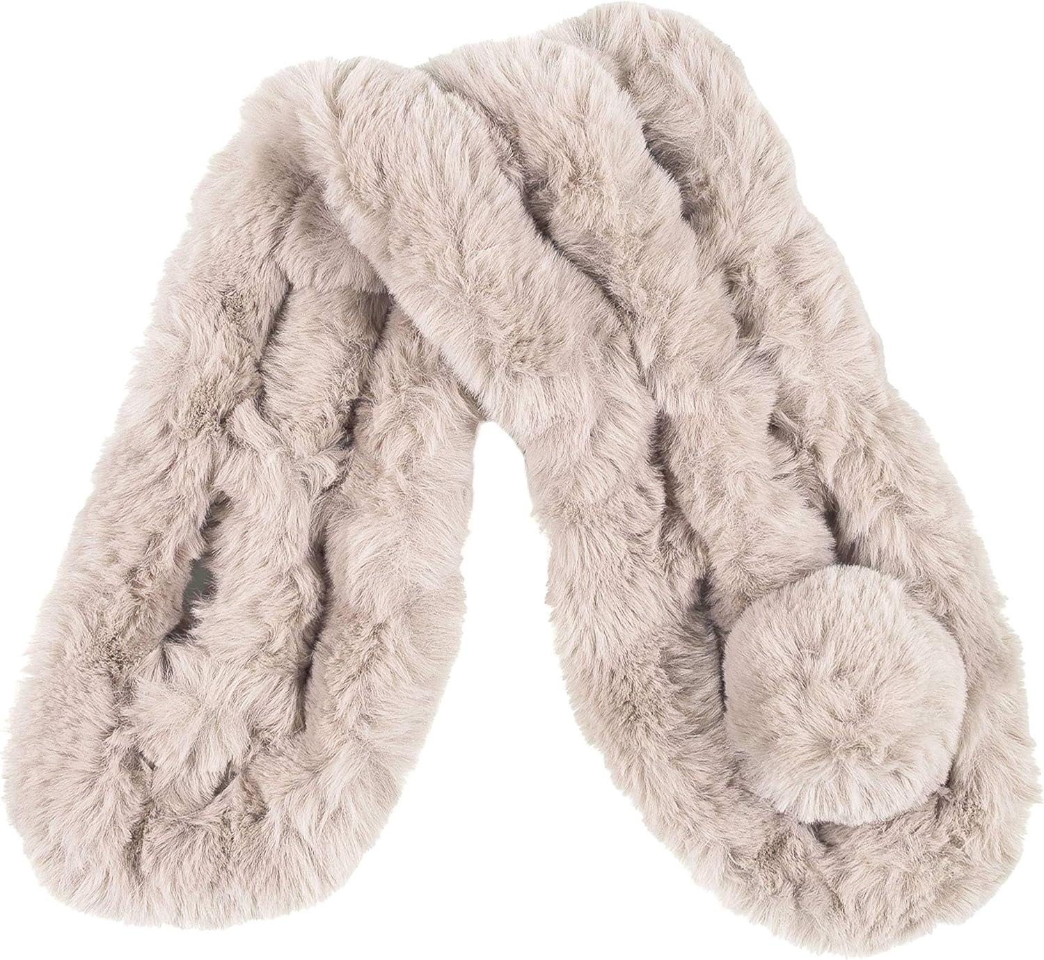 imageFur Collar Scarf for Women Faux Fur Scarves Neck Shrug for Spring Fall Winter Coat DressPontevedra Collection 4  Abalone Gray