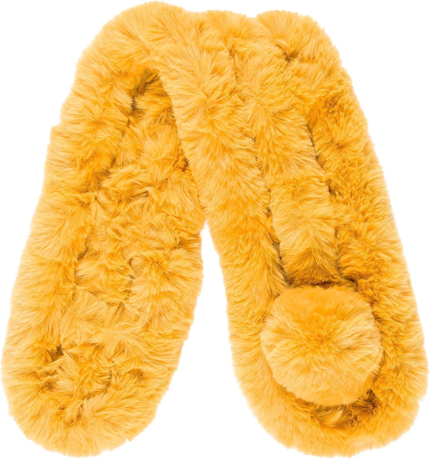 imageFur Collar Scarf for Women Faux Fur Scarves Neck Shrug for Spring Fall Winter Coat DressPontevedra Collection 5  Turmeric