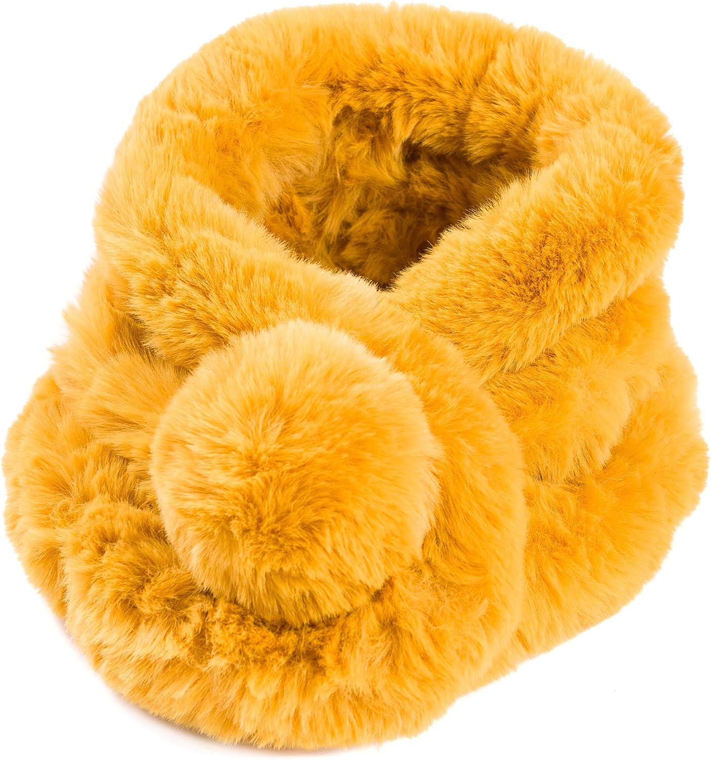 imageFur Collar Scarf for Women Faux Fur Scarves Neck Shrug for Spring Fall Winter Coat DressPontevedra Collection 5  Turmeric