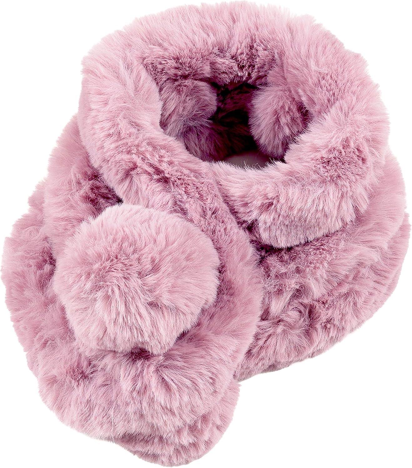 imageFur Collar Scarf for Women Faux Fur Scarves Neck Shrug for Spring Fall Winter Coat DressPontevedra Collection 6  Pink