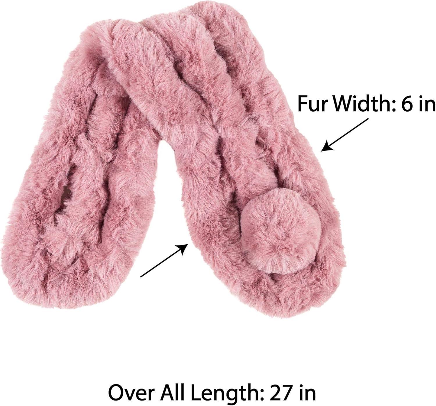 imageFur Collar Scarf for Women Faux Fur Scarves Neck Shrug for Spring Fall Winter Coat DressPontevedra Collection 6  Pink