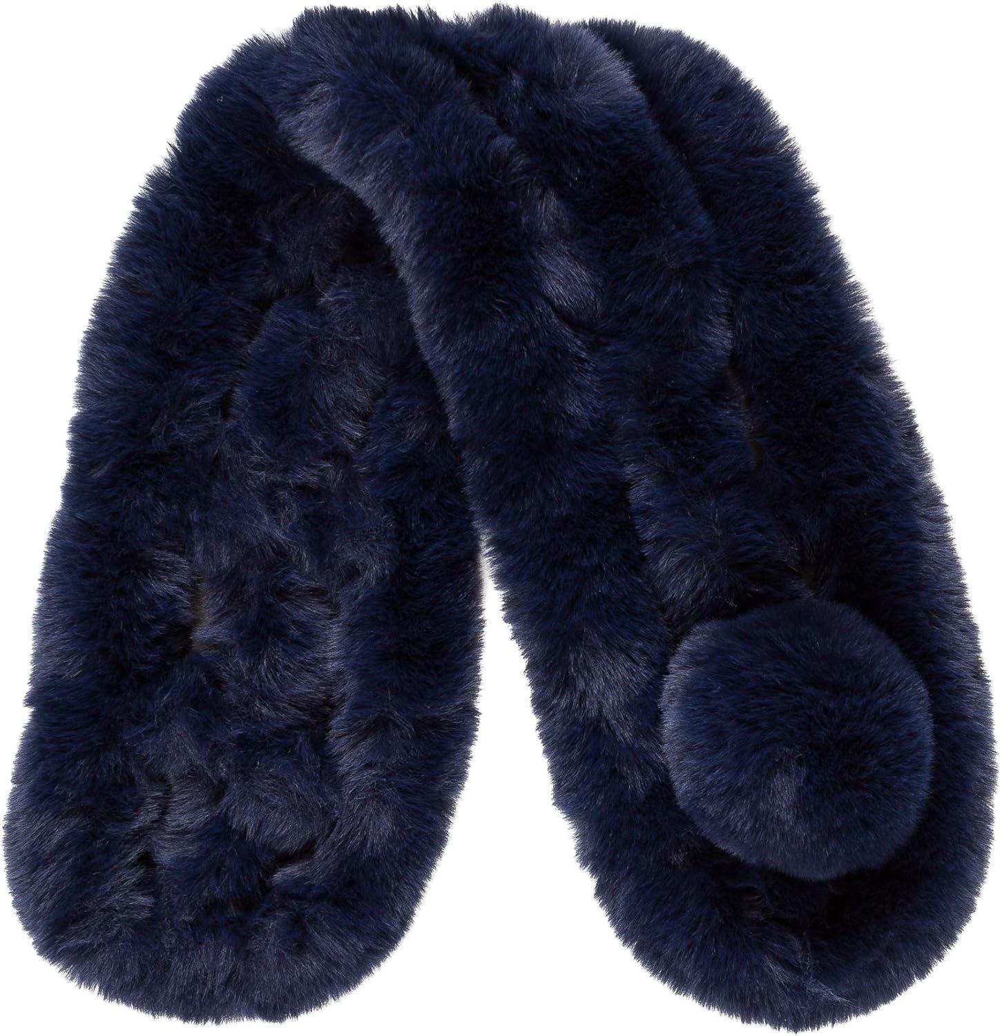 imageFur Collar Scarf for Women Faux Fur Scarves Neck Shrug for Spring Fall Winter Coat DressPontevedra Collection 8  Navy