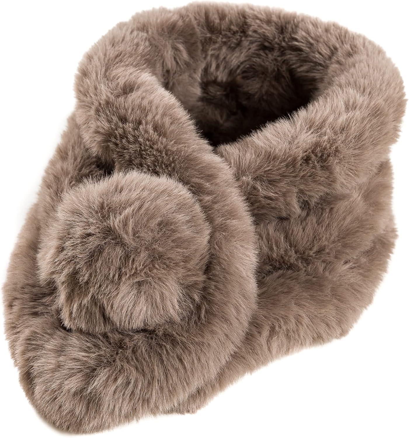 imageFur Collar Scarf for Women Faux Fur Scarves Neck Shrug for Spring Fall Winter Coat DressPontevedra Collections 12  Ash Gray