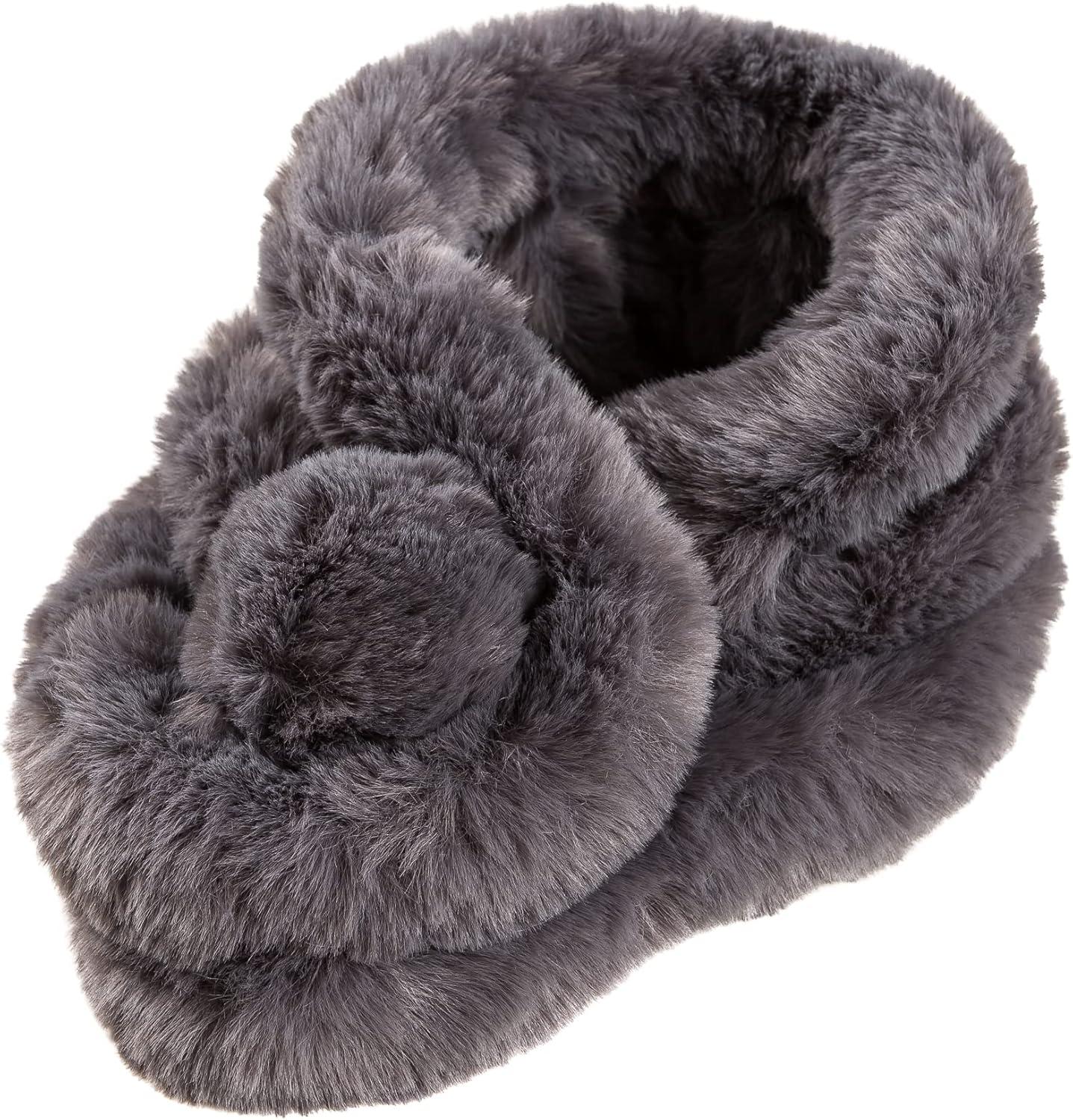 imageFur Collar Scarf for Women Faux Fur Scarves Neck Shrug for Spring Fall Winter Coat DressPontevedra Collections 16  Dark Gray