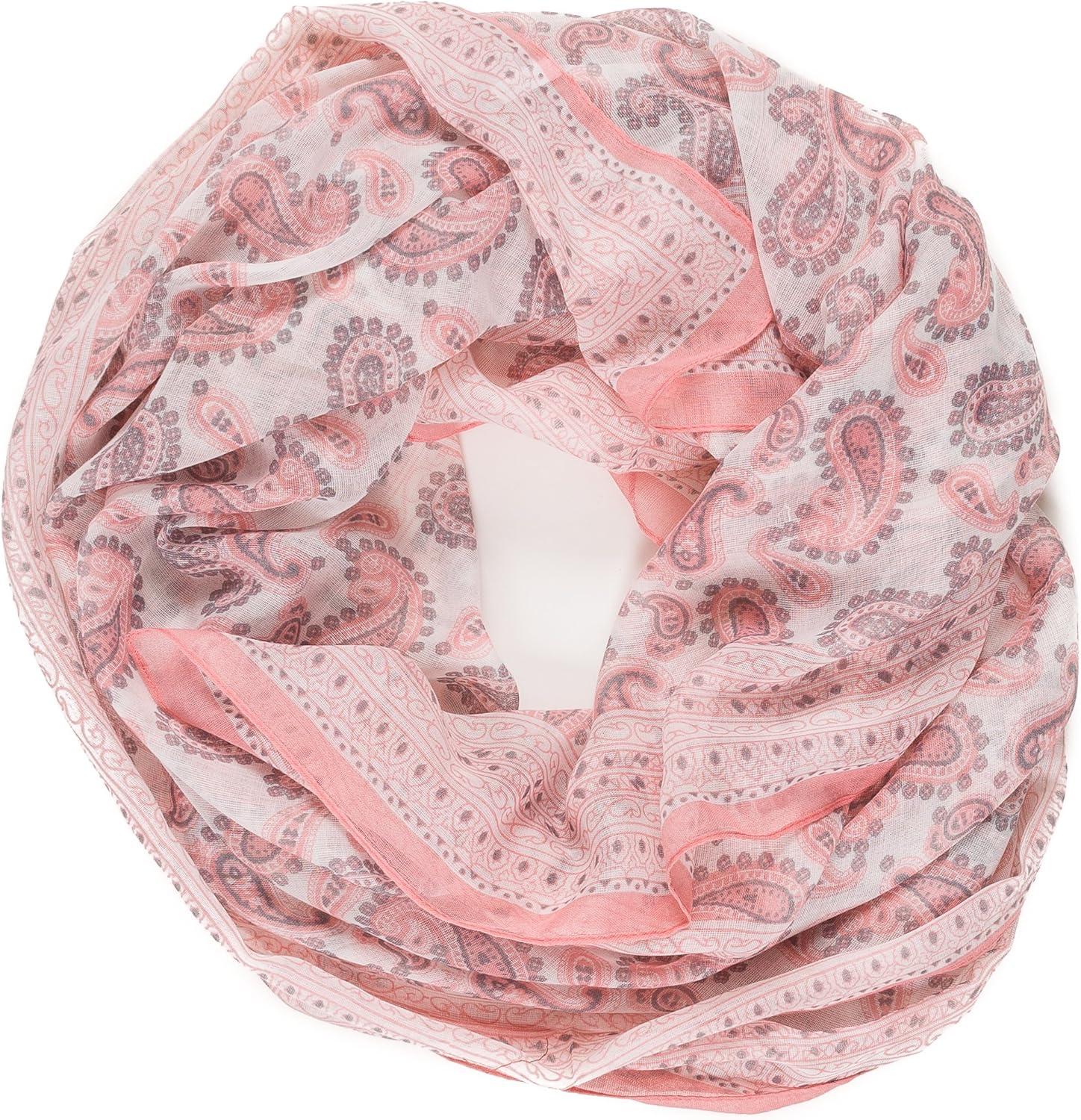 imageMELIFLUOS DESIGNED IN SPAIN Scarf for Women Lightweight Geometric Fashion For Summer Fall Scarves Shawl WrapsMadrid Collection 2  Pink Paisley