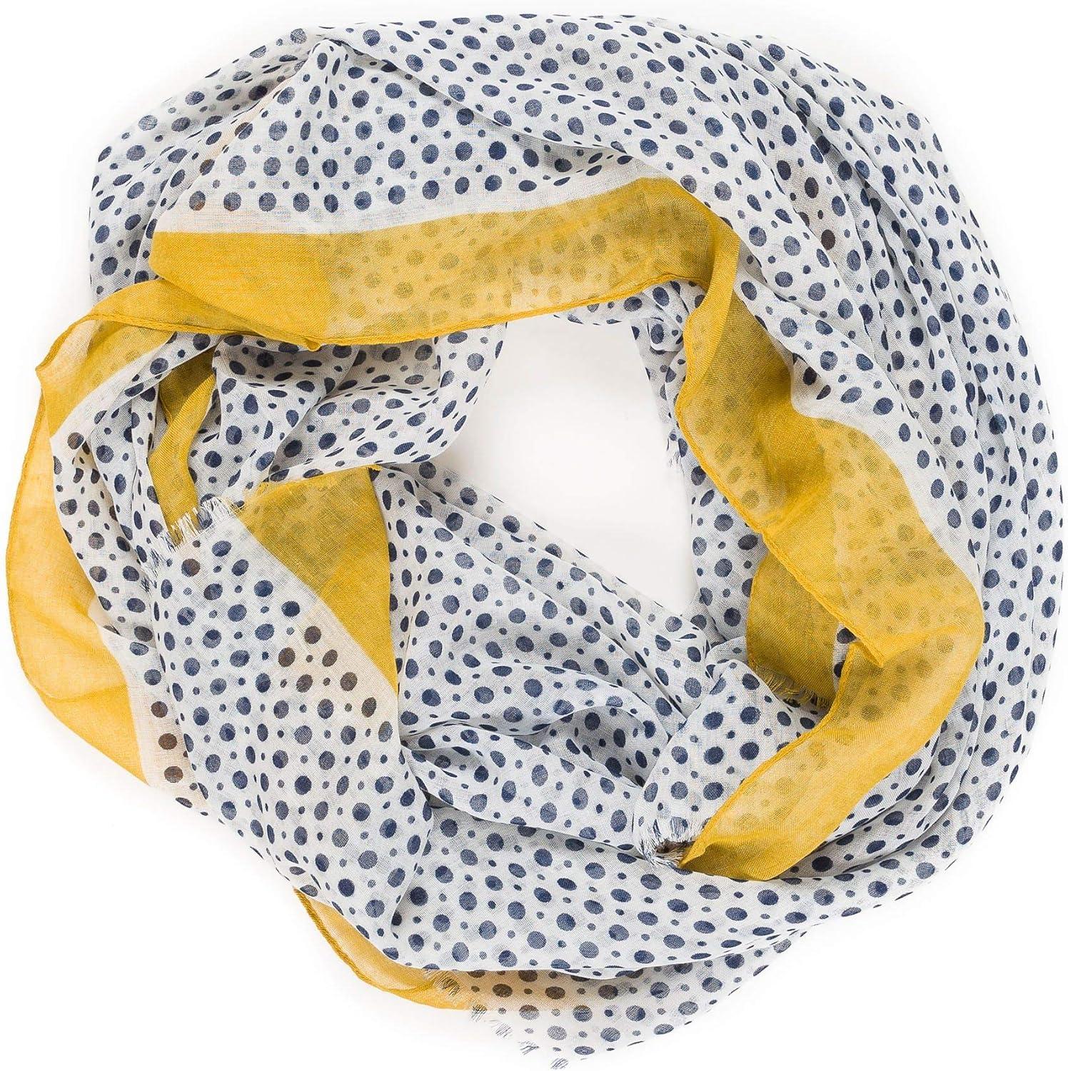 imageMELIFLUOS DESIGNED IN SPAIN Scarf for Women Lightweight Geometric Fashion For Summer Fall Scarves Shawl WrapsMadrid Collection 3  Yellow Polka Dots
