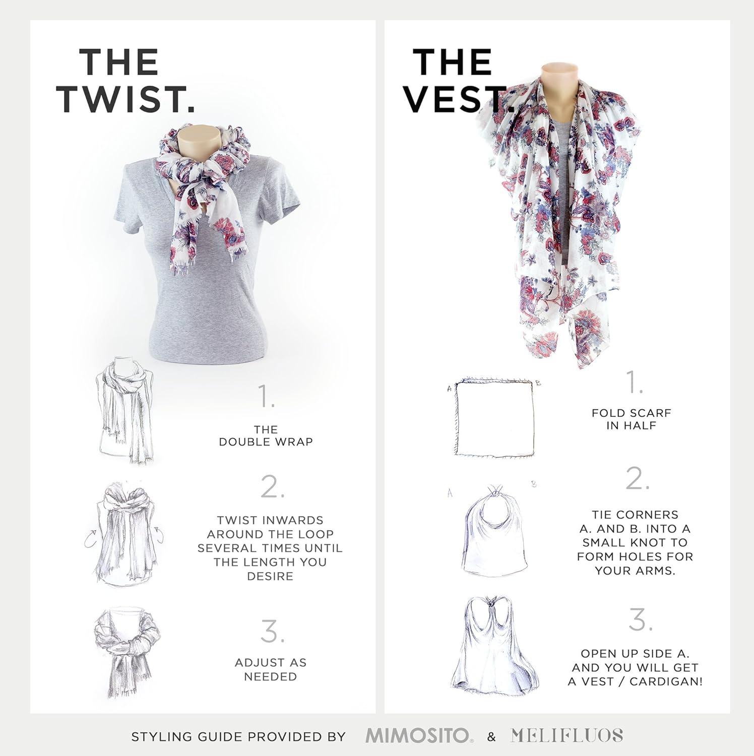 imageMELIFLUOS DESIGNED IN SPAIN Scarf for Women Lightweight Geometric Fashion For Summer Fall Scarves Shawl WrapsMadrid Collection 4  Light Blue Geometric