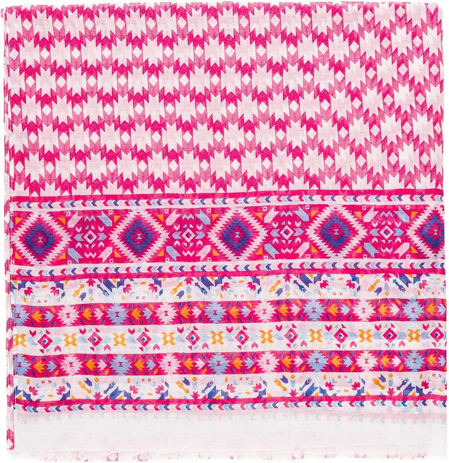 imageMELIFLUOS DESIGNED IN SPAIN Scarf for Women Lightweight Geometric Fashion For Summer Fall Scarves Shawl WrapsMadrid Collection 4  Red Geometric