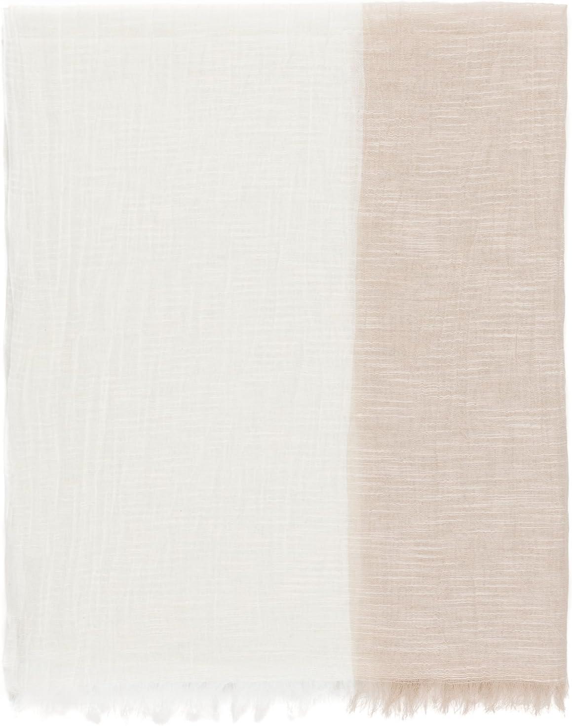 imageMELIFLUOS DESIGNED IN SPAIN Scarf for Women Lightweight Geometric Fashion For Summer Fall Scarves Shawl WrapsMadrid Collections 10  Khaki and Off White