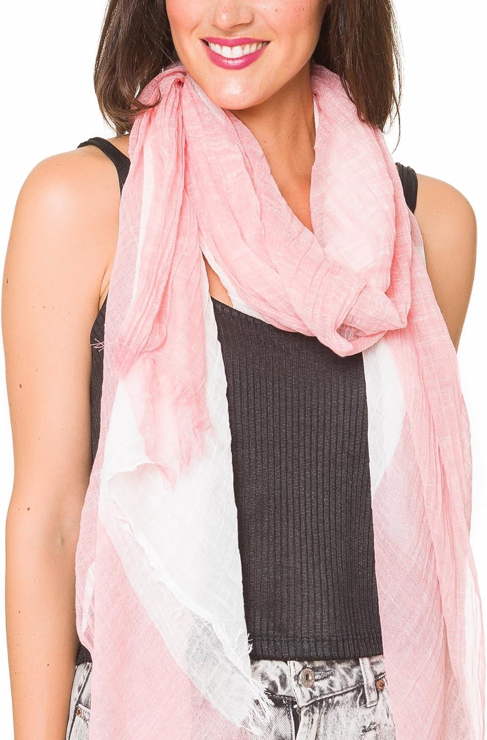 imageMELIFLUOS DESIGNED IN SPAIN Scarf for Women Lightweight Geometric Fashion For Summer Fall Scarves Shawl WrapsMadrid Collections 10  Red and Off White