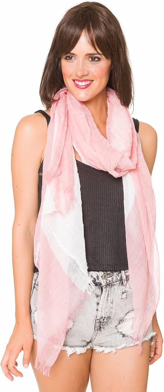 imageMELIFLUOS DESIGNED IN SPAIN Scarf for Women Lightweight Geometric Fashion For Summer Fall Scarves Shawl WrapsMadrid Collections 10  Red and Off White