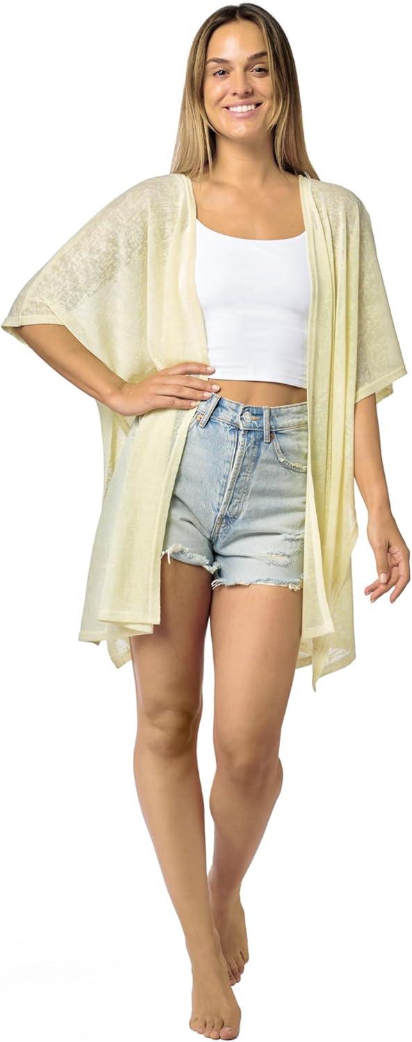imageMELIFLUOS DESIGNED IN SPAIN Womens Beach Cover Up Swimsuit Kimono Pareo Sarong Beach Wear Dress for SummerMarbella Collection 1  Solid Beige