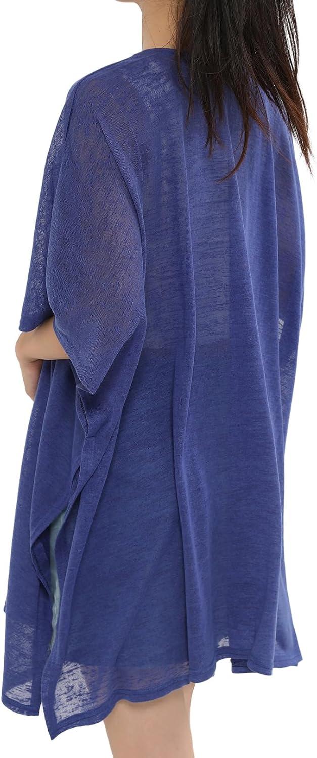 imageMELIFLUOS DESIGNED IN SPAIN Womens Beach Cover Up Swimsuit Kimono Pareo Sarong Beach Wear Dress for SummerMarbella Collection 1  Solid Blue