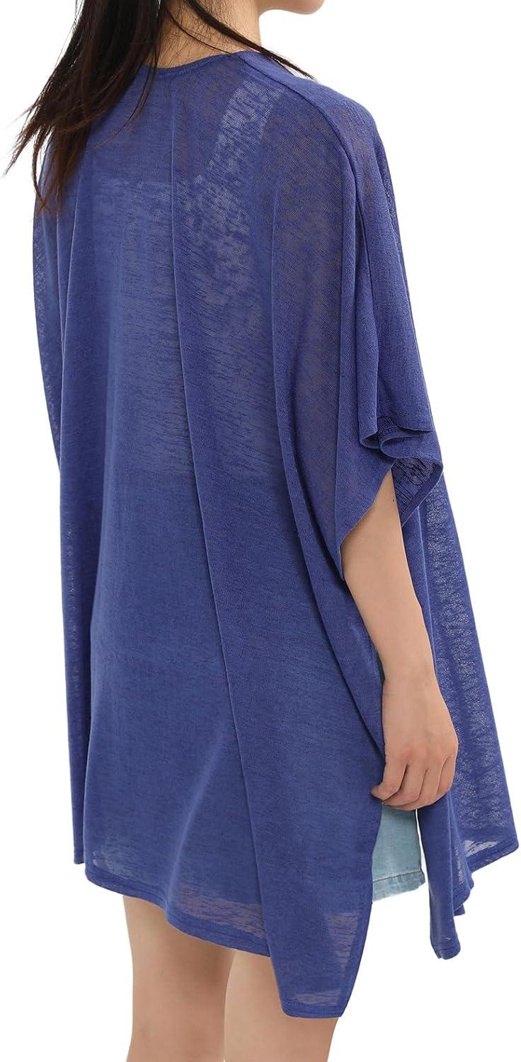 imageMELIFLUOS DESIGNED IN SPAIN Womens Beach Cover Up Swimsuit Kimono Pareo Sarong Beach Wear Dress for SummerMarbella Collection 1  Solid Blue