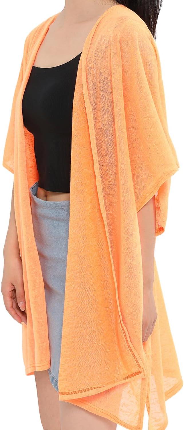 imageMELIFLUOS DESIGNED IN SPAIN Womens Beach Cover Up Swimsuit Kimono Pareo Sarong Beach Wear Dress for SummerMarbella Collection 1  Solid Orange