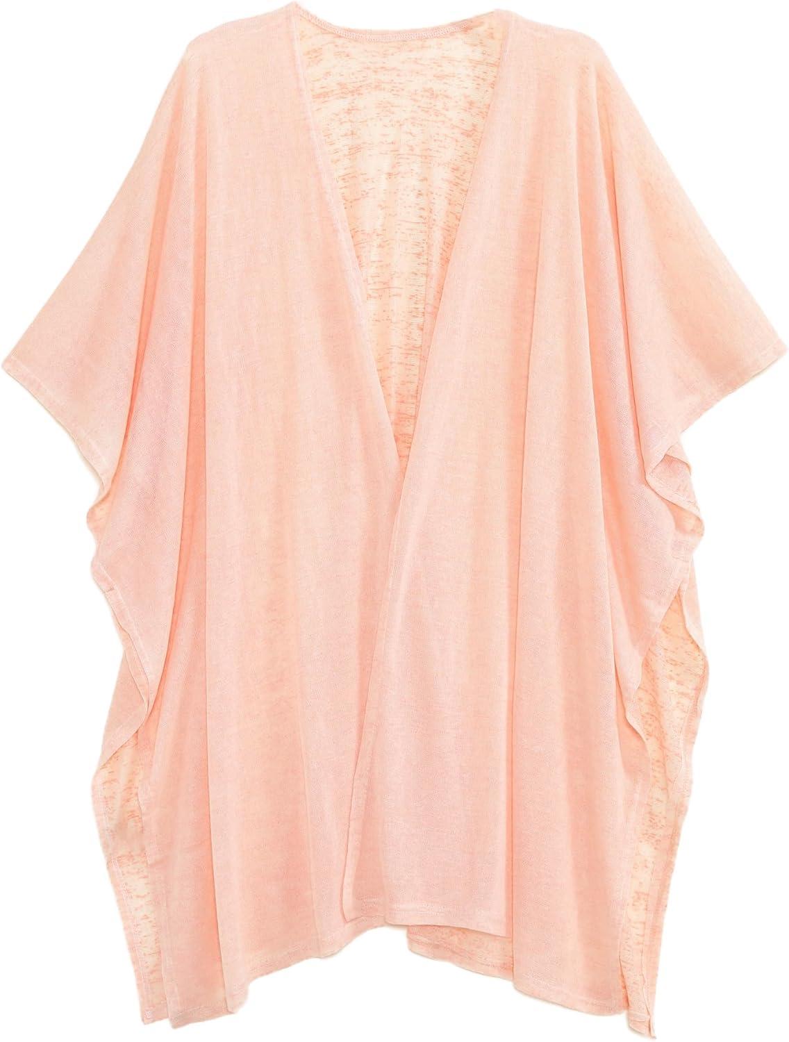 imageMELIFLUOS DESIGNED IN SPAIN Womens Beach Cover Up Swimsuit Kimono Pareo Sarong Beach Wear Dress for SummerMarbella Collection 1  Solid Pink