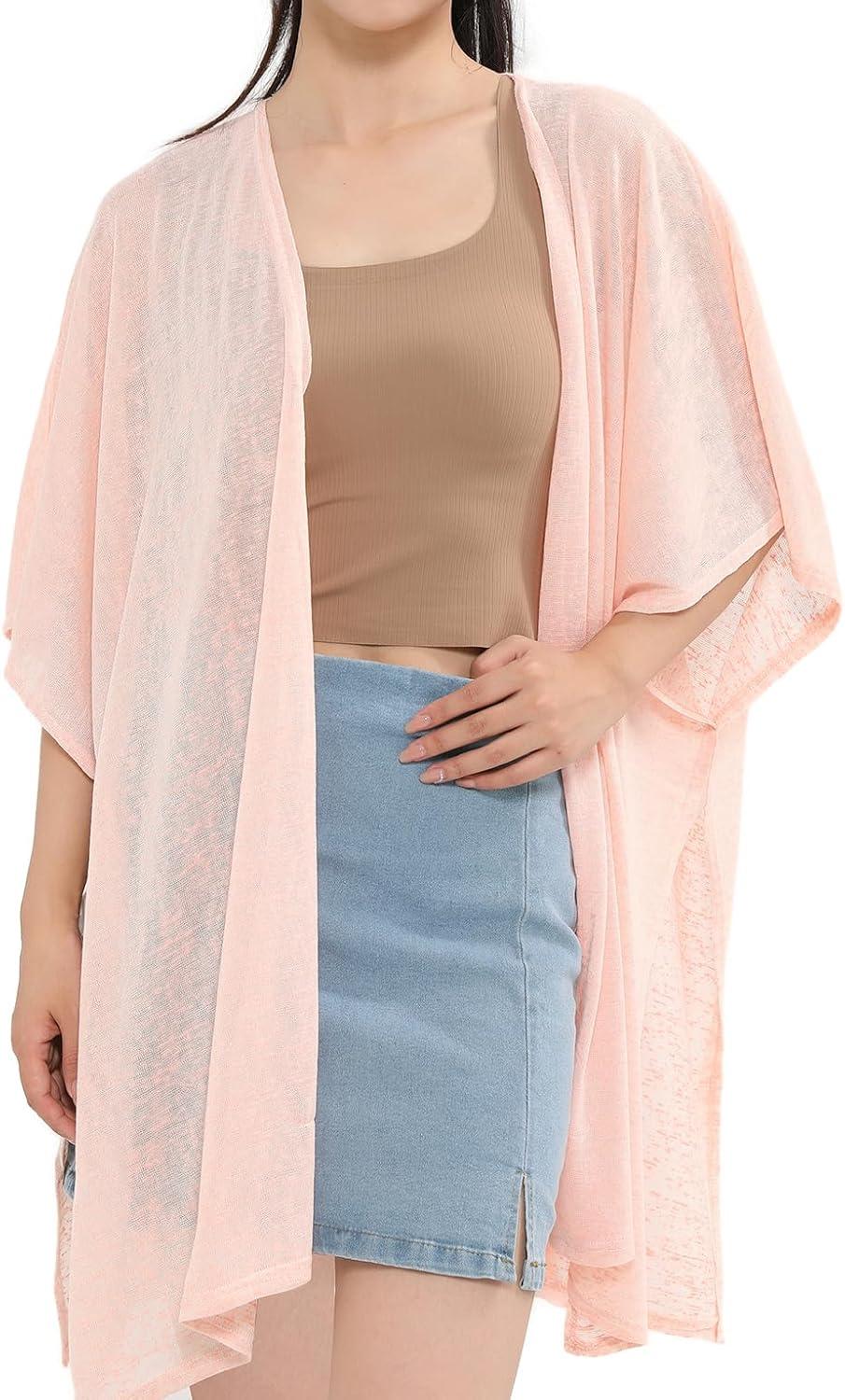 imageMELIFLUOS DESIGNED IN SPAIN Womens Beach Cover Up Swimsuit Kimono Pareo Sarong Beach Wear Dress for SummerMarbella Collection 1  Solid Pink