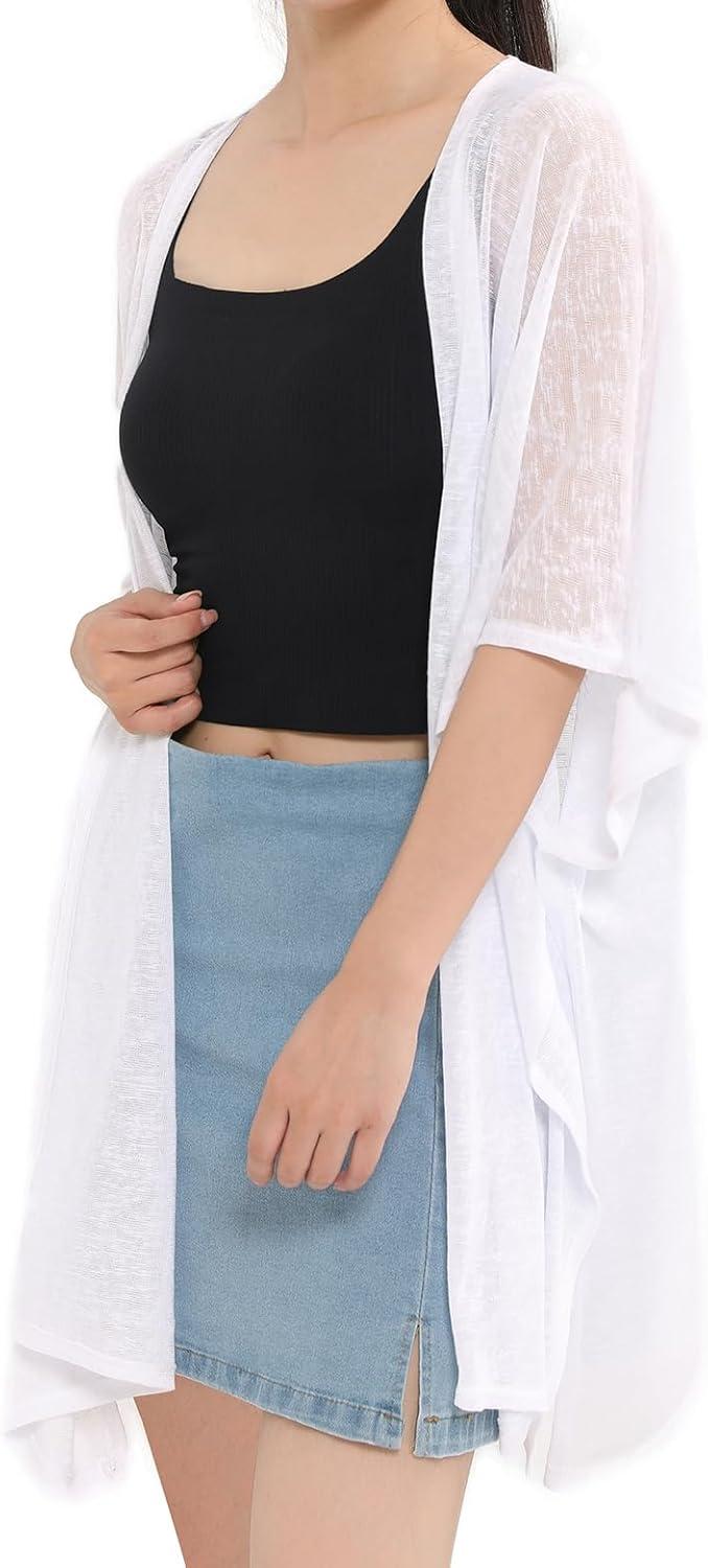 imageMELIFLUOS DESIGNED IN SPAIN Womens Beach Cover Up Swimsuit Kimono Pareo Sarong Beach Wear Dress for SummerMarbella Collection 1  Solid White