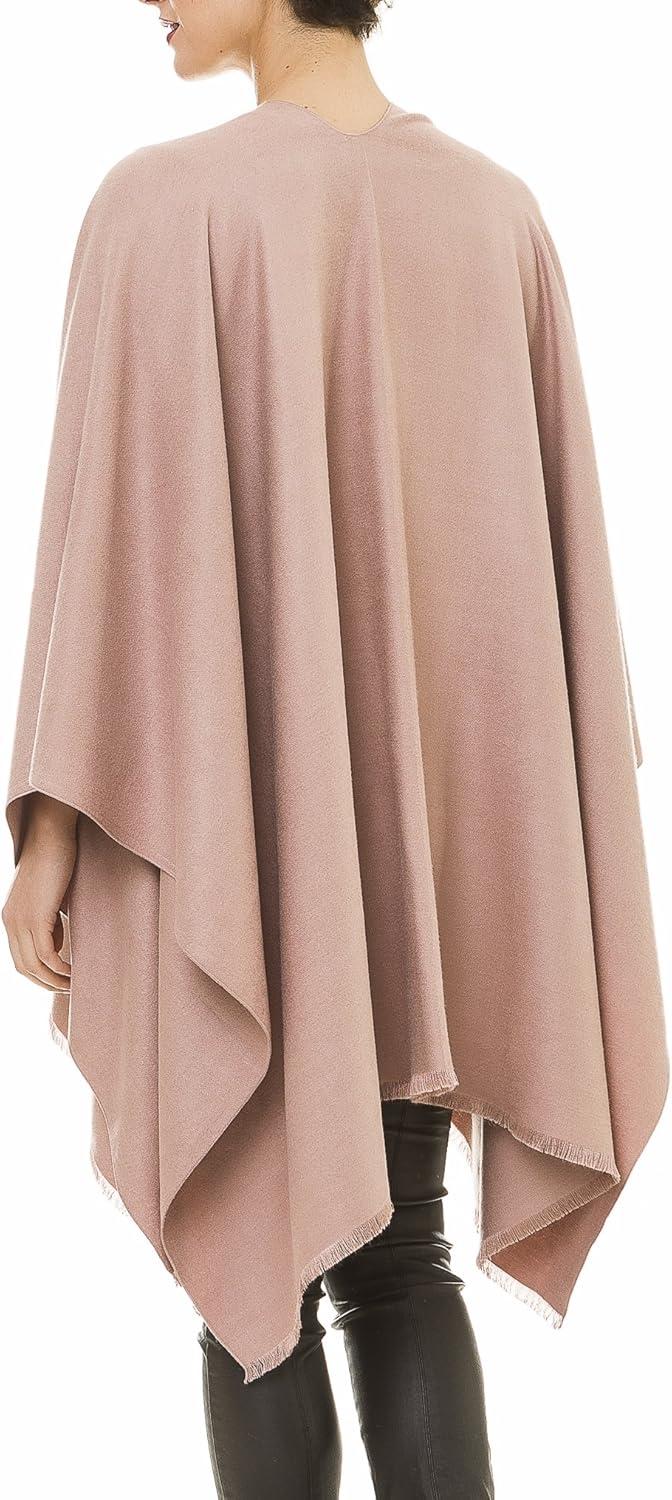 imageWomens Shawl Wrap Poncho Ruana Cape Cardigan Sweater Open Front for Travel Flight CruisesSolid Color Design  Mauve