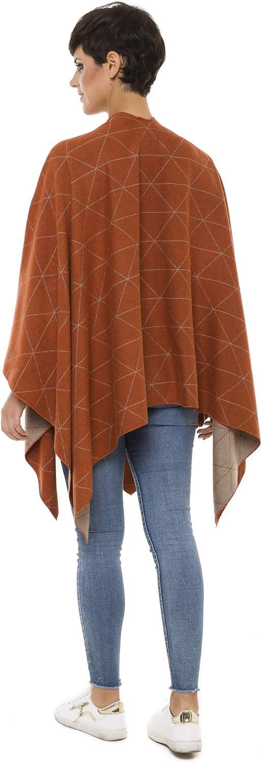 imageWomens Shawl Wrap Poncho Ruana Cape Cardigan Sweater Open Front for Travel Flight CruisesSpanish Design  2 Orange Beige