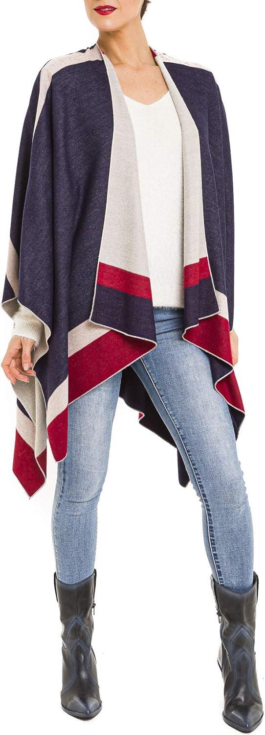 imageWomens Shawl Wrap Poncho Ruana Cape Cardigan Sweater Open Front for Travel Flight CruisesSpecial Edition  Us Color
