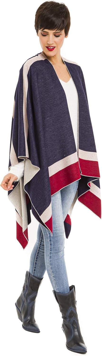 imageWomens Shawl Wrap Poncho Ruana Cape Cardigan Sweater Open Front for Travel Flight CruisesSpecial Edition  Us Color