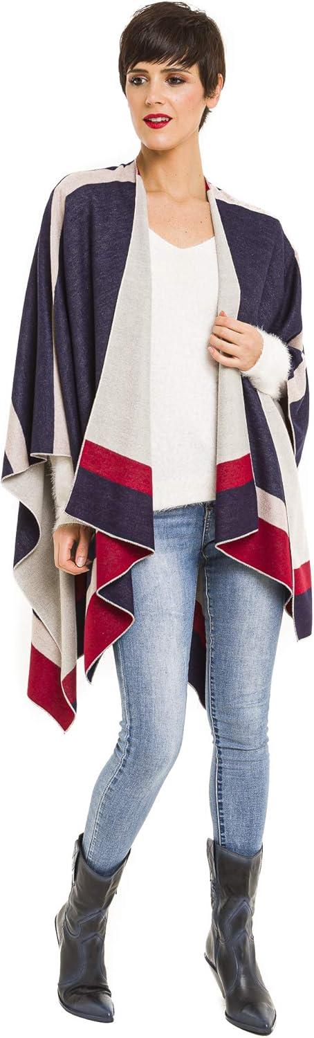 imageWomens Shawl Wrap Poncho Ruana Cape Cardigan Sweater Open Front for Travel Flight CruisesSpecial Edition  Us Color