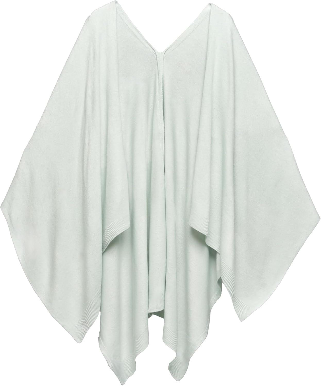 imageWomens Shawl Wrap Poncho Ruana Cape Cardigan Sweater Open Front for Travel Flight CruisesTarifa Collection  Open Front Poncho  Light Blue