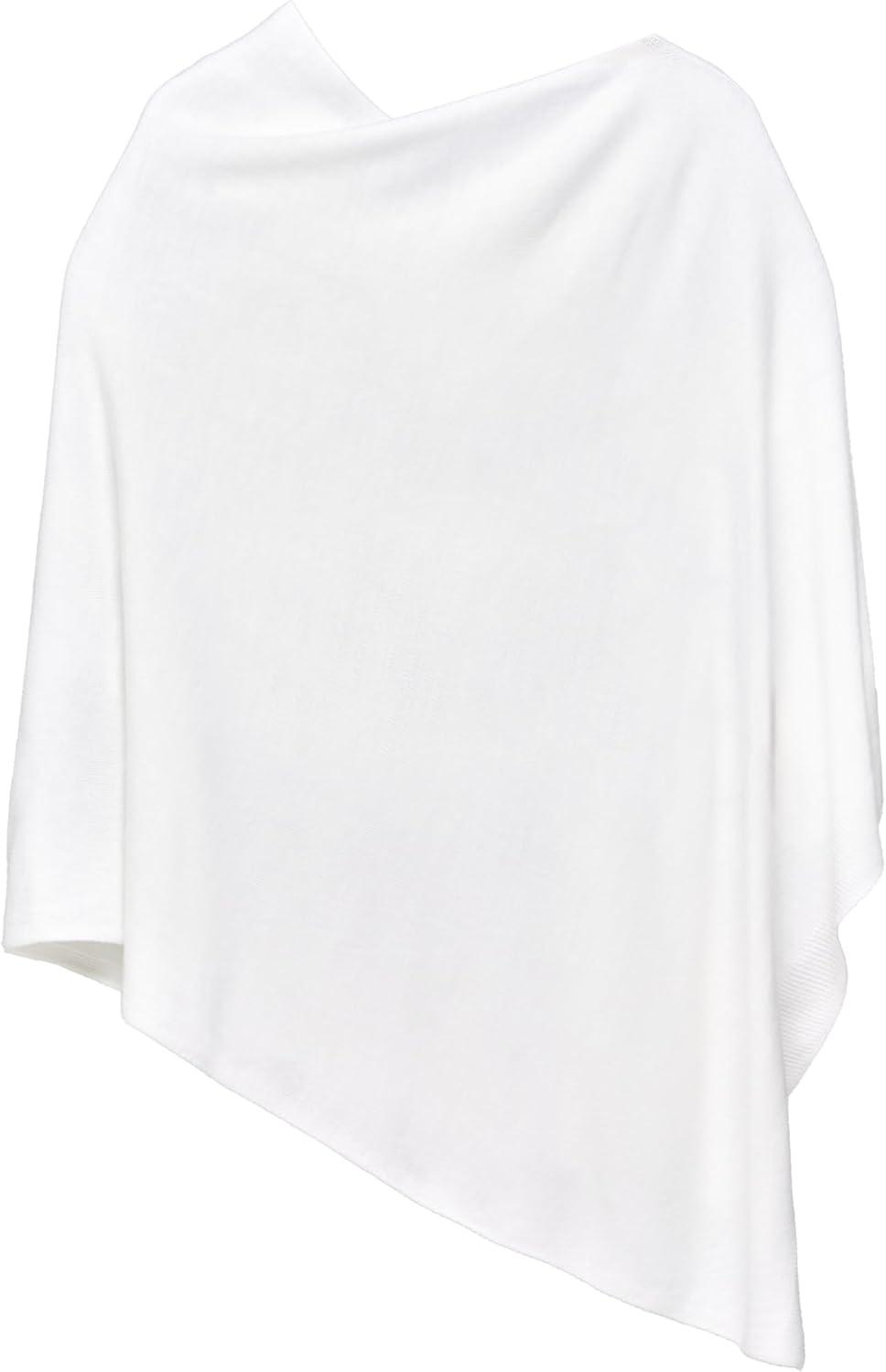 imageWomens Shawl Wrap Poncho Ruana Cape Cardigan Sweater Open Front for Travel Flight CruisesTarifa Collection  Pullover Poncho  White