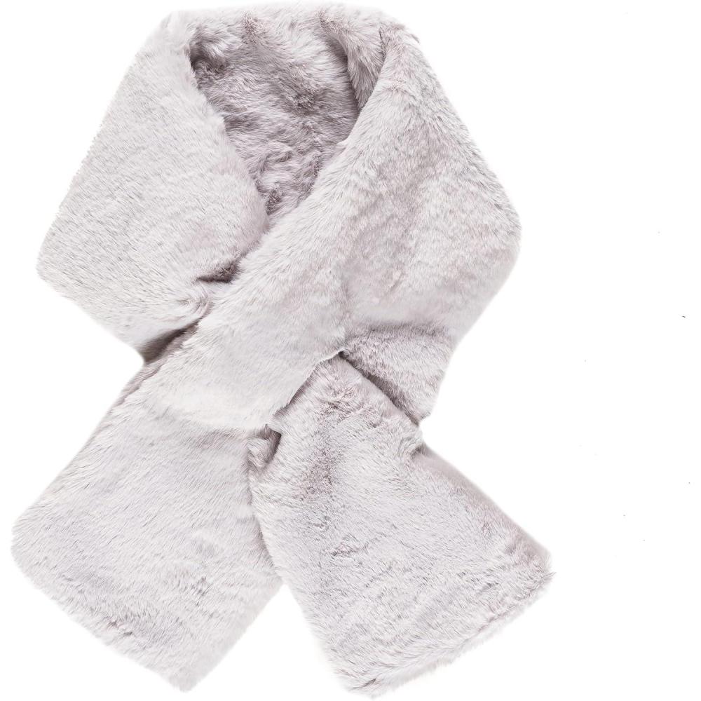 imageFur Collar Scarf for Women Faux Fur Scarves Neck Shrug for Fall Winter Coat DressLugo Collection 1  Light Gray