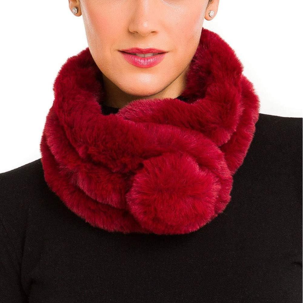 imageFur Collar Scarf for Women Faux Fur Scarves Neck Shrug for Spring Fall Winter Coat DressPontevedra Collection 7  Wine