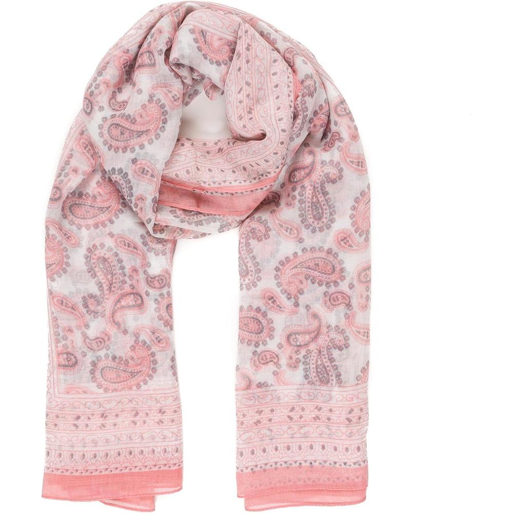 imageMELIFLUOS DESIGNED IN SPAIN Scarf for Women Lightweight Geometric Fashion For Summer Fall Scarves Shawl WrapsMadrid Collection 2  Pink Paisley