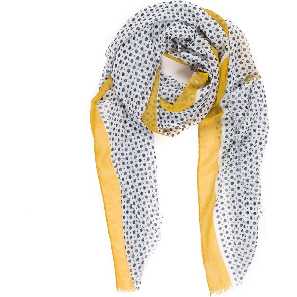 imageMELIFLUOS DESIGNED IN SPAIN Scarf for Women Lightweight Geometric Fashion For Summer Fall Scarves Shawl WrapsMadrid Collection 3  Yellow Polka Dots