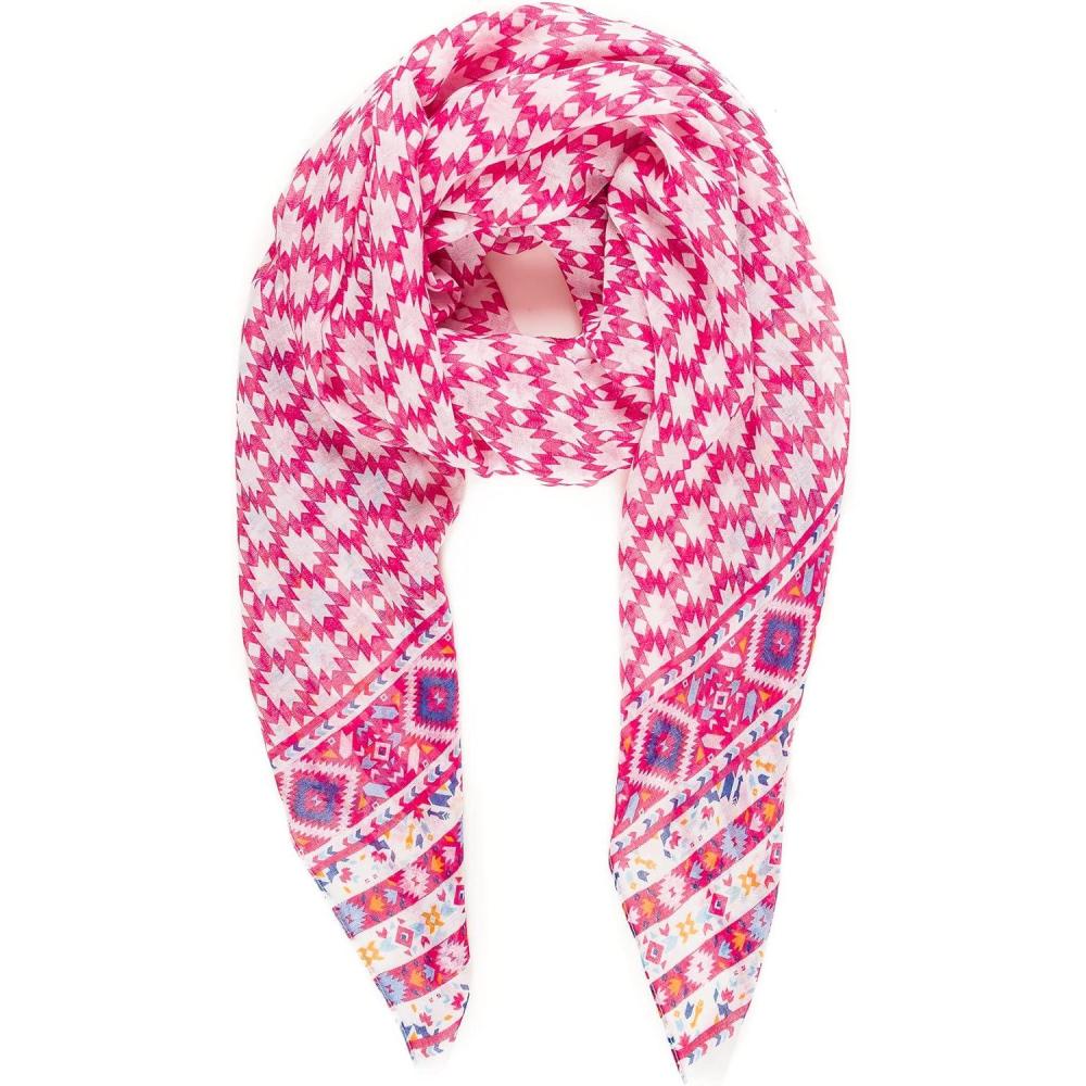 imageMELIFLUOS DESIGNED IN SPAIN Scarf for Women Lightweight Geometric Fashion For Summer Fall Scarves Shawl WrapsMadrid Collection 4  Red Geometric