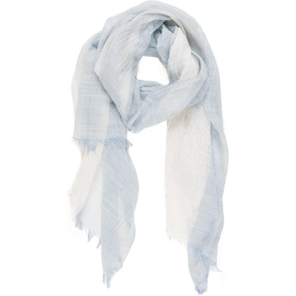 imageMELIFLUOS DESIGNED IN SPAIN Scarf for Women Lightweight Geometric Fashion For Summer Fall Scarves Shawl WrapsMadrid Collections 10  Blue and Off White