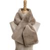 Fur Collar Scarf for Women Faux Fur Scarves Neck Shrug for Fall Winter Coat Dress(Lugo Collection 10.- Khaki)