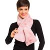 Fur Collar Scarf for Women Faux Fur Scarves Neck Shrug for Fall Winter Coat Dress(Lugo Collection 4 – Pink)