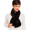 Fur Collar Scarf for Women Faux Fur Scarves Neck Shrug for Fall Winter Coat Dress(Lugo Collection 5 – Black)