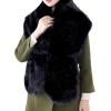 Fur Collar Scarf for Women Faux Fur Scarves Neck Shrug for Fall Winter Coat Dress(Palencia Collection 1 – Black)