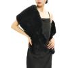 Fur Collar Scarf for Women Faux Fur Scarves Neck Shrug for Fall Winter Coat Dress(Palencia Collection 1 – Black)