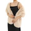 Fur Collar Scarf for Women Faux Fur Scarves Neck Shrug for Fall Winter Coat Dress(Palencia Collection 3 – Beige)